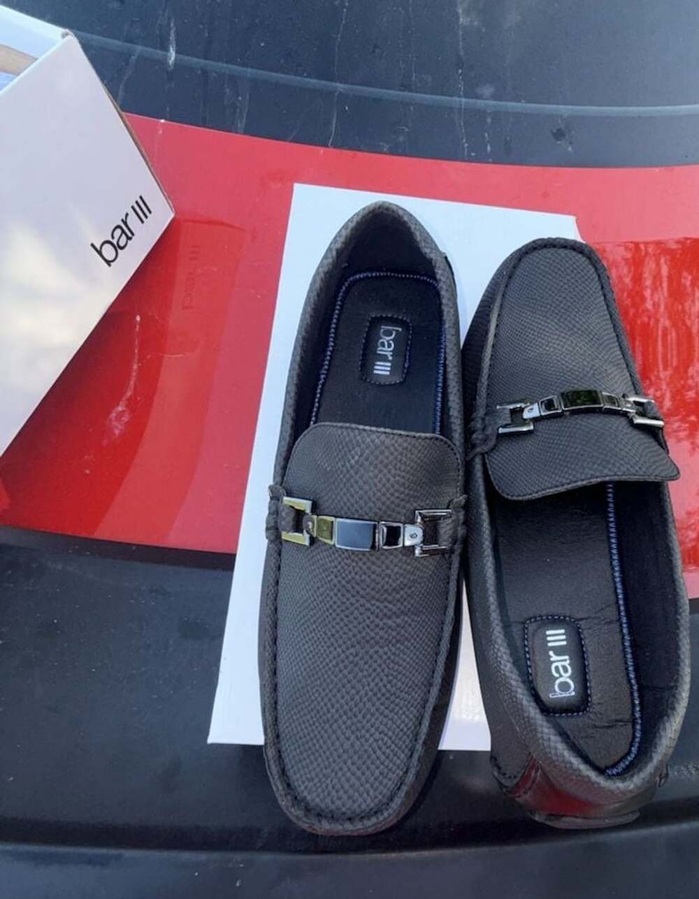 Bar III Benjieel Bit Loafers Size 12 W Black Driving Shoes